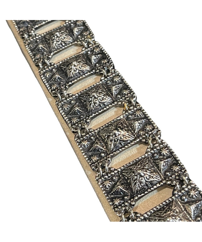 Vintage Maxixo Taxco Fancy antiqued chunky link bracelet brutalist