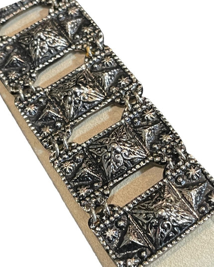 Vintage Maxixo Taxco Fancy antiqued chunky link bracelet brutalist