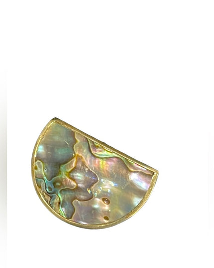 Vintage Mexico Mexican Alpaca abalone inlay fancy brooch pendant