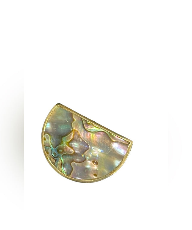 Vintage Mexico Mexican Alpaca abalone inlay fancy brooch pendant