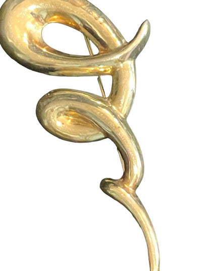 Vintage 925 CNA Thailand fancy Wavy swirl modernist brooch