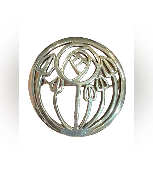 Vintage Brooch Art Nouveau Sterling Silver 925 Stamped SGC Rennie Macintosh