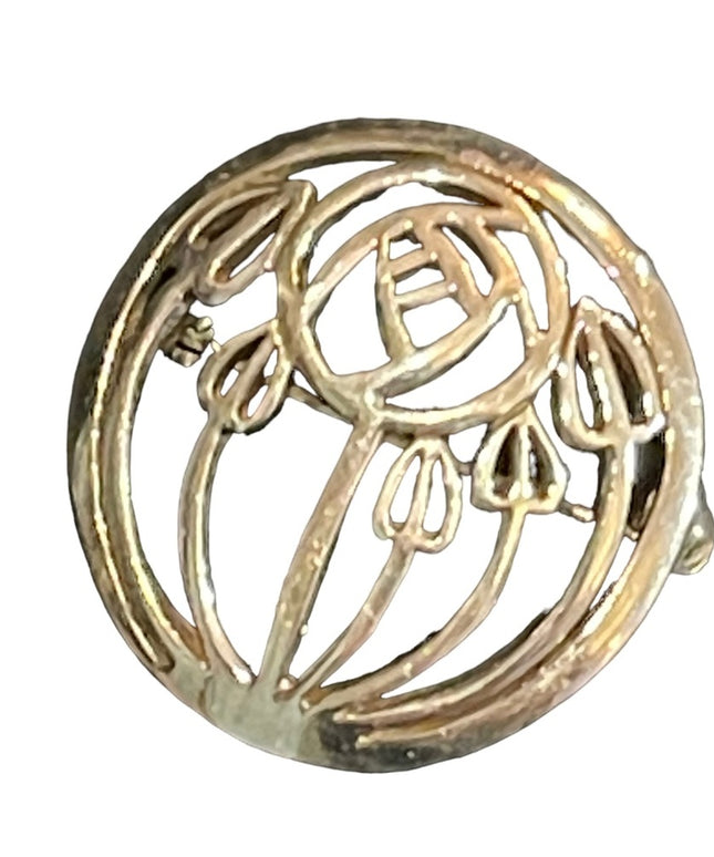 Vintage Brooch Art Nouveau Sterling Silver 925 Stamped SGC Rennie Macintosh