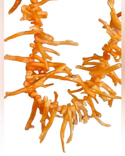 Vintage 1960s Branch peach angel skin  30” necklace nautical