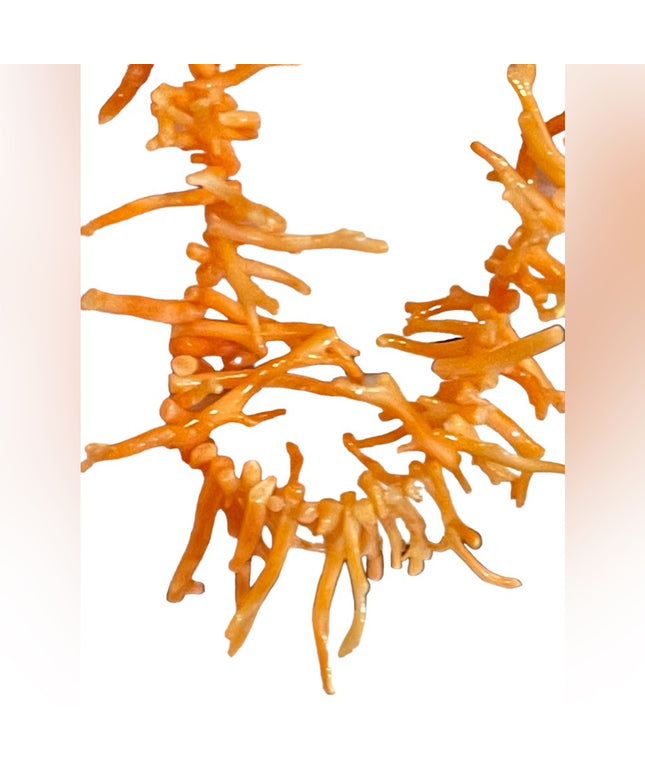 Vintage 1960s Branch peach angel skin  30” necklace nautical