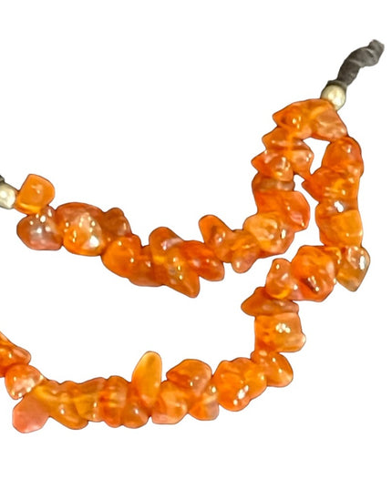 Vintage southwestern style double strand fancy carnelian bead necklace