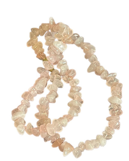 Vintage rose quartz stone nugget necklace 16”