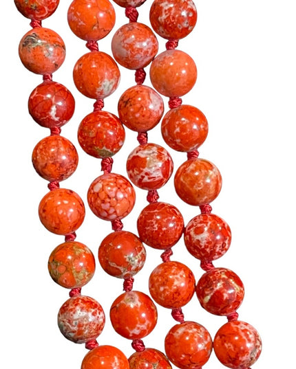 Vintage 84” Red Jasper High quality southwestern bead necklace 8.3mm