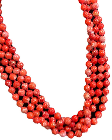 Vintage 84” Red Jasper High quality southwestern bead necklace 8.3mm