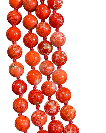 Vintage 84” Red Jasper High quality southwestern bead necklace 8.3mm