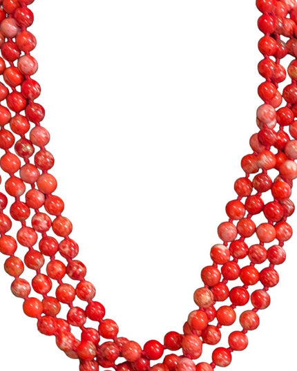 Vintage 84” Red Jasper High quality southwestern bead necklace 8.3mm