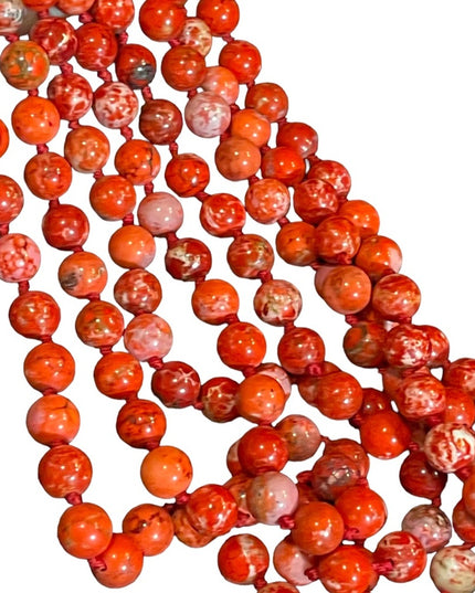 Vintage 84” Red Jasper High quality southwestern bead necklace 8.3mm