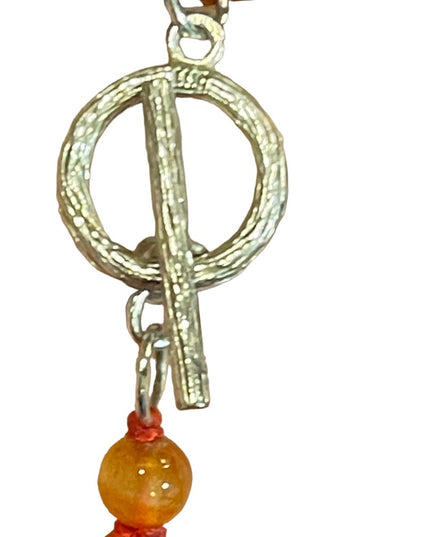 Stunning LUC Lovely 3 strand faceted chunky carnelian stone mix necklace quality