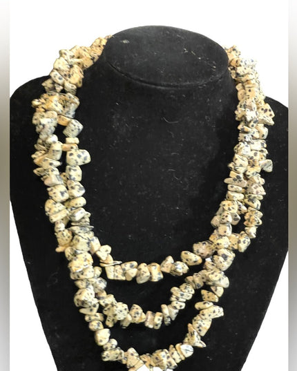 Lovely 3 strand high quality leopard skin Jasper 3 strand heavy necklace