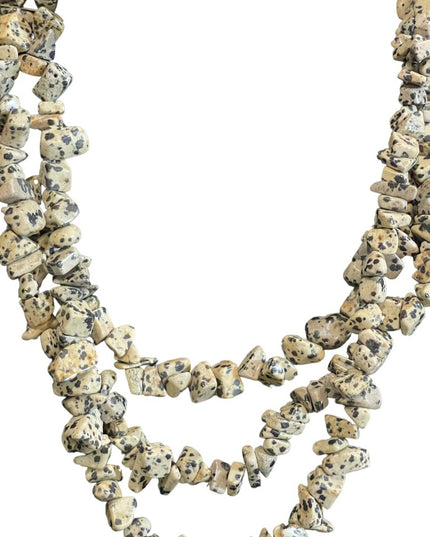 Lovely 3 strand high quality leopard skin Jasper 3 strand heavy necklace