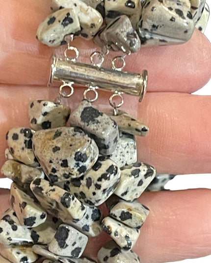 Lovely 3 strand high quality leopard skin Jasper 3 strand heavy necklace