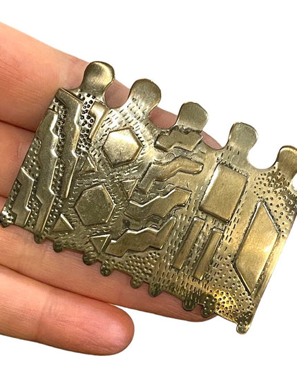 Vintage Sterling silver 925 Modernist puzzle piece large brooch