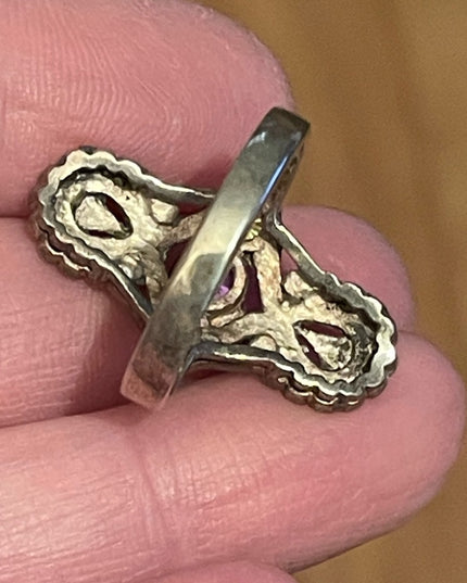 Lovely oval Marcasite gemstone sterling ring