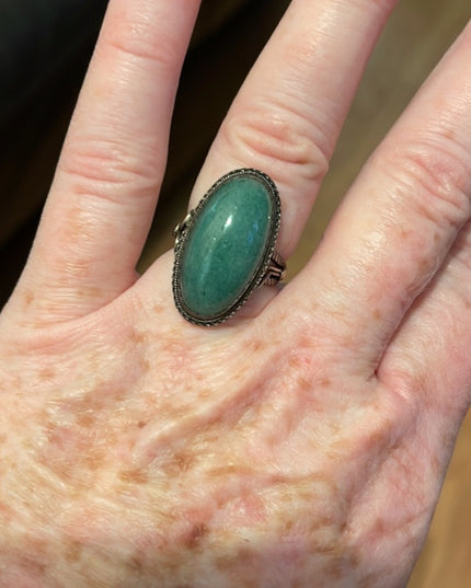Sterling silver Jadite Adjustable ring Thai