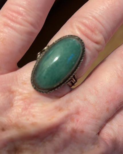 Sterling silver Jadite Adjustable ring Thai