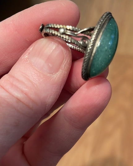 Sterling silver Jadite Adjustable ring Thai