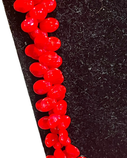 Lovely Vintage Fire engine RED Czech Glass 2 strand bead necklace 1960s …