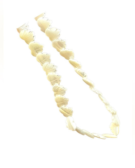 Vintage Mother of pearl fancy etched design bead necklace