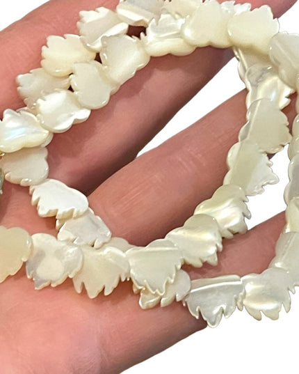 Vintage Mother of pearl fancy etched design bead necklace