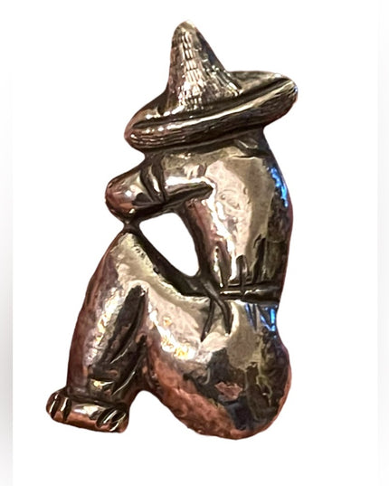 Hector Aguilar Mexico Sterling Silver (.925) Siesta Man w/Sombrero Brooch
