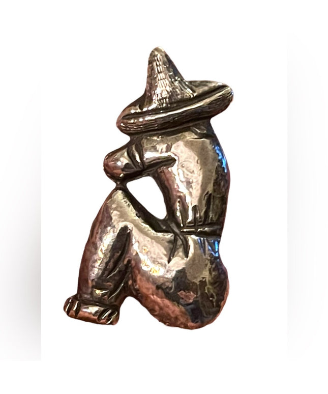 Hector Aguilar Mexico Sterling Silver (.925) Siesta Man w/Sombrero Brooch