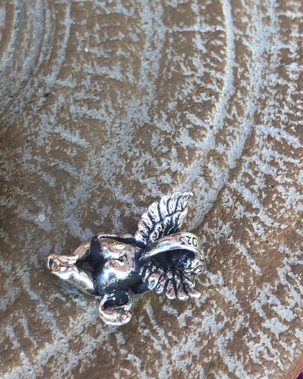Vintage sterling silver 925 cherub angel necklace pendant charm