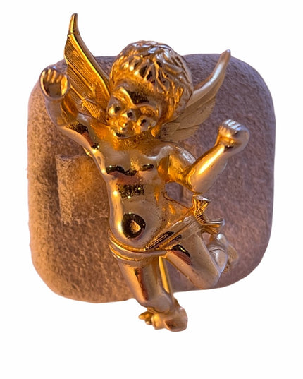 Vintage Gold Boucher Angel Cherub Brooch beauty gold