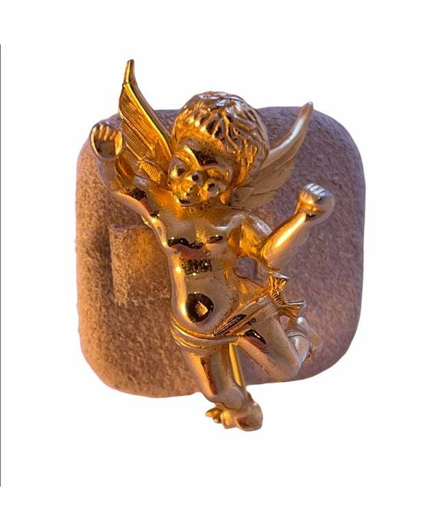 Vintage Gold Boucher Angel Cherub Brooch beauty gold