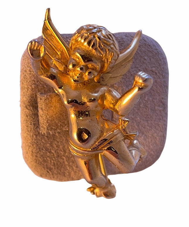 Vintage Gold Boucher Angel Cherub Brooch beauty gold