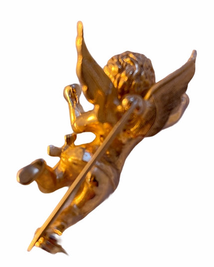 Vintage Gold Boucher Angel Cherub Brooch beauty gold