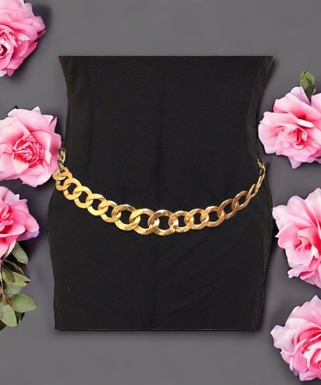Vintage Chunky Heavy Necklace Belt Gold links