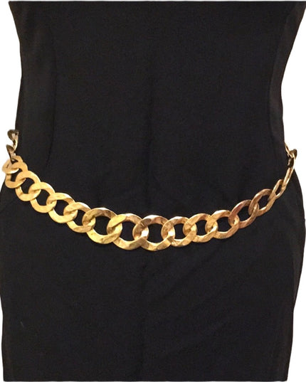 Vintage Chunky Heavy Necklace Belt Gold links