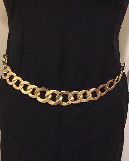 Vintage Chunky Heavy Necklace Belt Gold links