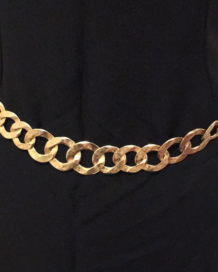 Vintage Chunky Heavy Necklace Belt Gold links
