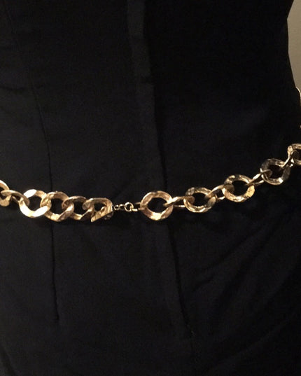 Vintage Chunky Heavy Necklace Belt Gold links
