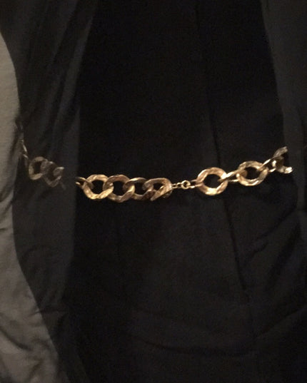 Vintage Chunky Heavy Necklace Belt Gold links