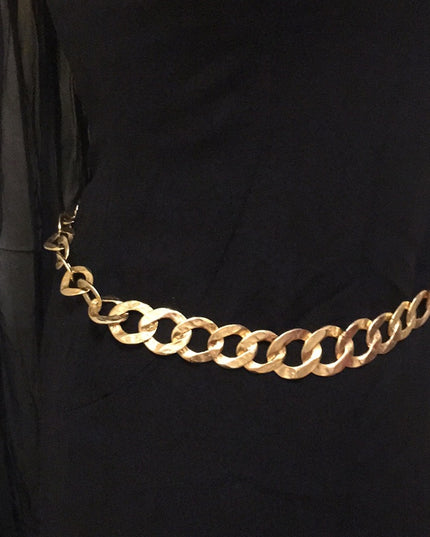 Vintage Chunky Heavy Necklace Belt Gold links