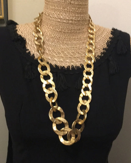 Vintage Chunky Heavy Necklace Belt Gold links