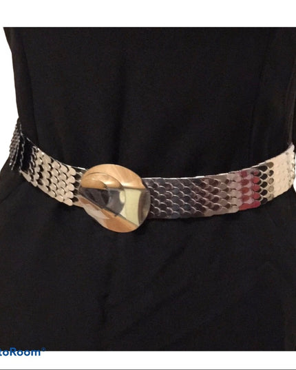 Vintage Chunky silver snake metal heavy belt