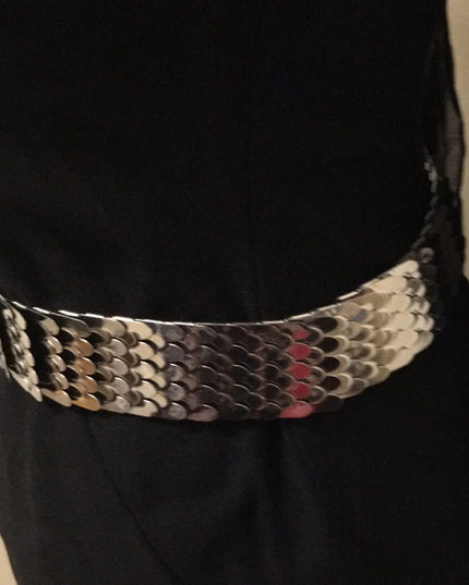 Vintage Chunky silver snake metal heavy belt