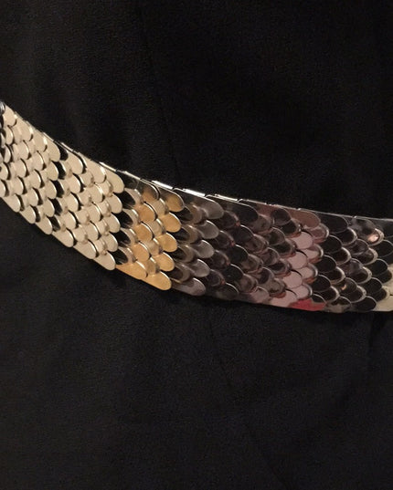 Vintage Chunky silver snake metal heavy belt