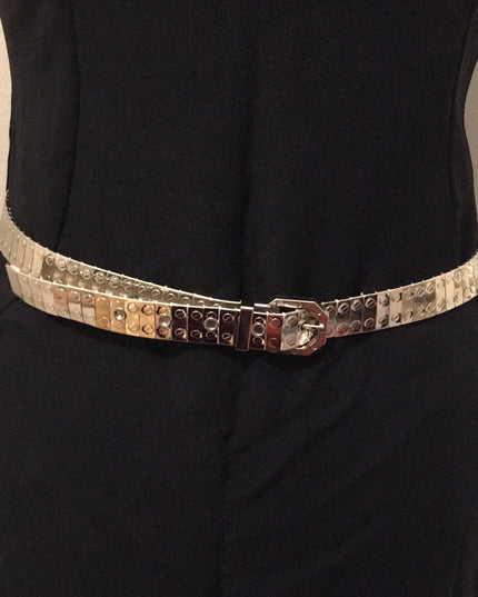 Vintage Silver metal belt chunky 34”