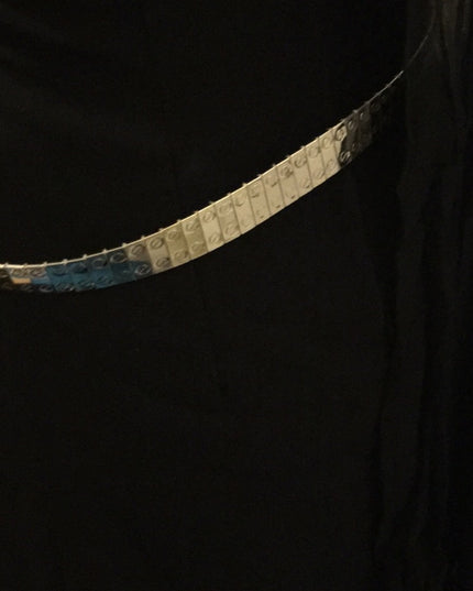 Vintage Silver metal belt chunky 34”