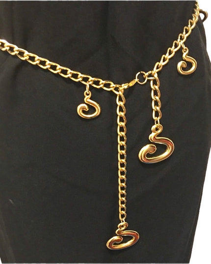 Vintage Heavy quality Gold tone Metal chain link belt