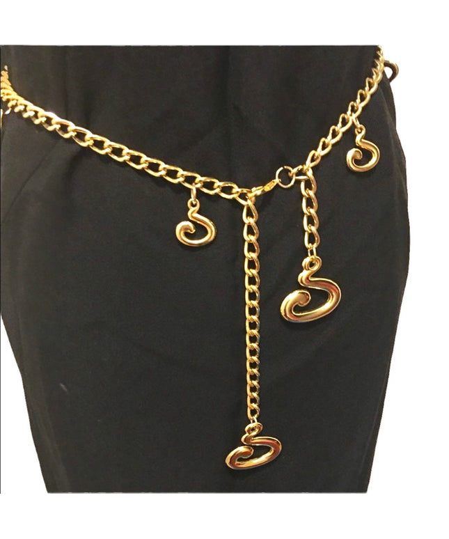 Vintage Heavy quality Gold tone Metal chain link belt